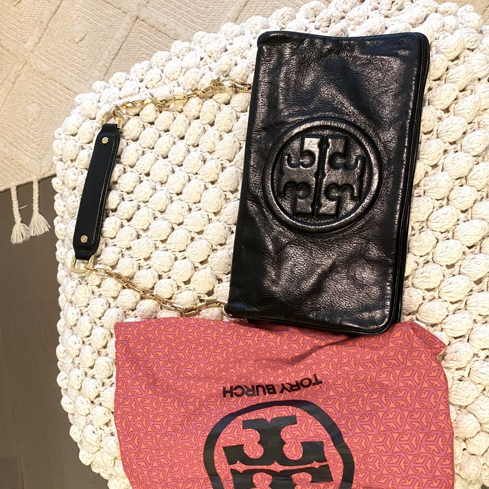 Tory Burch Black Leather Shoulder Bag